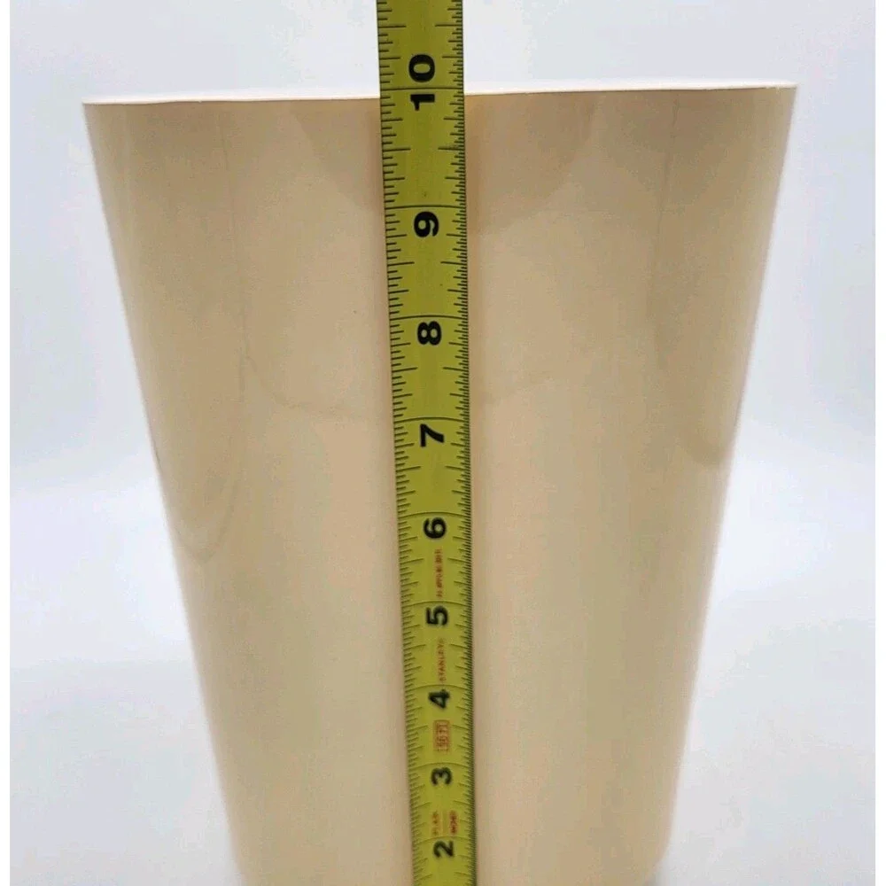 Vtg Andre Richard Japan Waste Basket Almond Tan Retro 7.75
